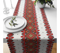 Ervi bavlněný běhoun na stůl - tradyční výšivka Karpat print