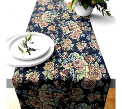 Ervi gobelinový běhoun na stůl růže gold plus - černý