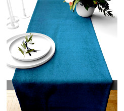 Ervi dekorační sametový běhoun na stůl Rasel modrý