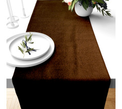 Ervi dekorační sametový běhoun na stůl Rasel tmavě hnědý
