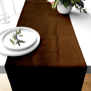 Ervi dekorační sametový běhoun na stůl Rasel tmavě hnědý