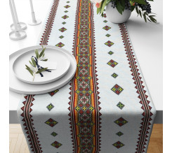 Ervi bavlněný běhoun na stůl - tradyční výšivka Etno print