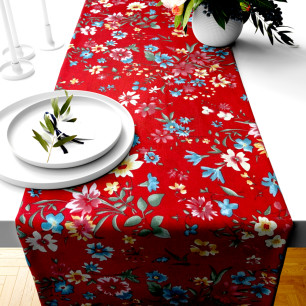 Ervi bavlněný běhoun na stůl - Květinová louka
