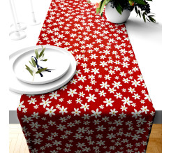 Ervi bavlněný běhoun na stůl - květinky na červeném