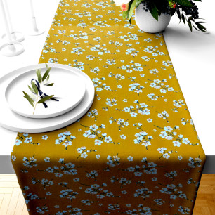 Ervi bavlněný běhoun na stůl - květ na hořčice
