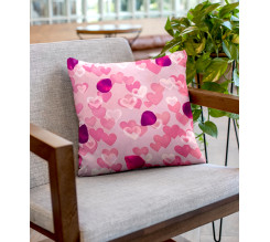 Ervi povlak na polštář bavlněný  růžové srdíčka