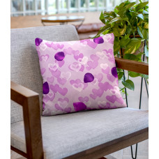 Ervi povlak na polštář bavlněný   fialové srdíčka