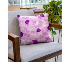 Ervi povlak na polštář bavlněný   fialové srdíčka