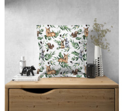 Ervi povlak na polštář bavlněný  s lemem lesní zvířátka