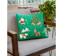 Ervi povlak na polštář bavlněný  Vánoční zelený