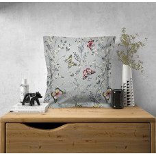 Ervi povlak na polštář bavlněný  s lemem motýlcí na šedém