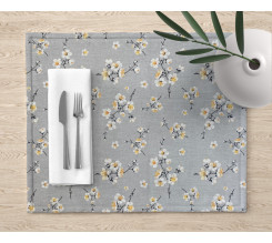 Ervi bavlněné prostírání na stůl - Třešňový květ na šedém