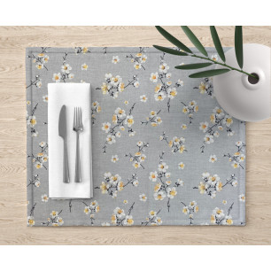 Ervi bavlněné prostírání na stůl - Třešňový květ na šedém