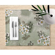 Ervi bavlněné prostírání na stůl - bílé květinky