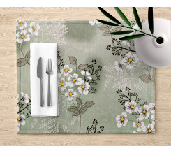 Ervi bavlněné prostírání na stůl - bílé květinky