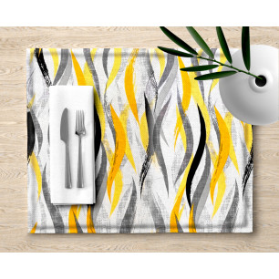 Ervi bavlněné prostírání na stůl - žluto-šedé vlny