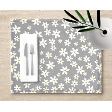 Ervi bavlněné prostírání na stůl - květinky na šedém