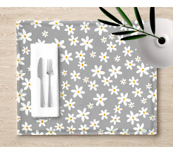 Ervi bavlněné prostírání na stůl - květinky na šedém