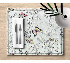 Ervi bavlněné prostírání na stůl - motýlcí na šedém