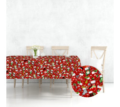 Ervi bavlněný ubrus na stůl obdélníkový/čtvercový - Vánoční ponožky