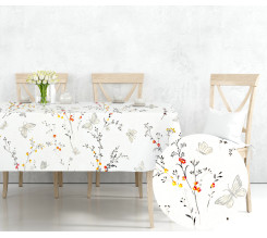 Ervi bavlněný ubrus na stůl obdélníkový/čtvercový - romantický vzor