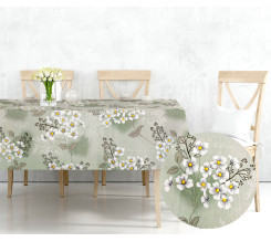 Ervi bavlněný ubrus na stůl obdélníkový/čtvercový - bílé květinky