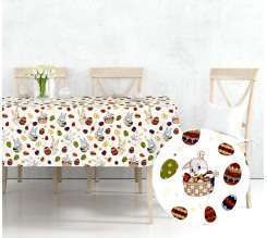 Ervi bavlněný ubrus na stůl obdélníkový/čtvercový -Velikonoční zajíčci