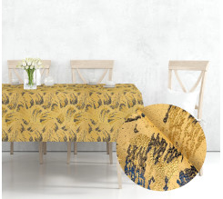 Ervi dekorační ubrus na stůl obdélníkový/čtvercový - Dekor zlato-modrý