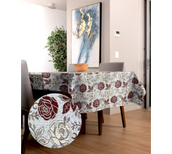 Ervi gobelínový ubrus na stůl obdélníkový/čtvercový - Tafta růže bordo