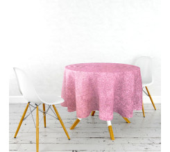 Ervi dekorační sametový ubrus na stůl kulatý/oválný - Rasel růžový