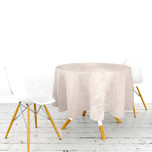 Ervi dekorační sametový ubrus na stůl kulatý/oválný - Rasel smetanový