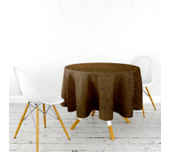 Ervi dekorační sametový ubrus na stůl kulatý/oválný - Rasel tmavě hnědý