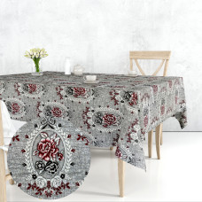 Ervi gobelínový ubrus na stůl obdélníkový/čtvercový - Main Flower šedý