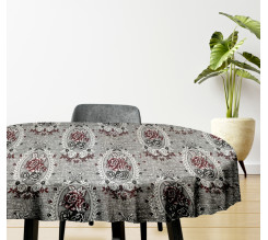 Ervi gobelínový ubrus na stůl oválný - Main flower šedý