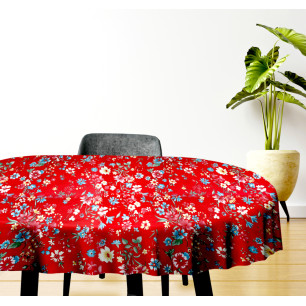 Ervi bavlněný ubrus na stůl oválný - Květinová louka