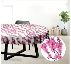 Ervi bavlněný ubrus na stůl oválný - květy sakury