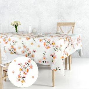 Ervi bavlněný ubrus na stůl obdélníkový/čtvercový -květ jabloně
