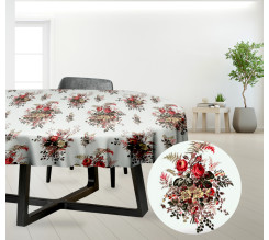 Ervi bavlněný ubrus na stůl oválný - Růže a kapradí
