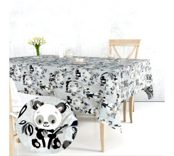 Ervi bavlněný ubrus na stůl obdélníkový/čtvercový - panda