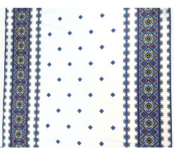 Ervi bavla š.150 cm - tradiční výšivka - modrá print, metráž