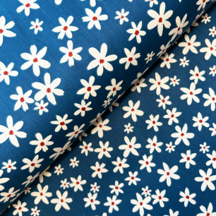 Ervi bavlna š.240cm - květinky na modrém - 26186-7, metráž