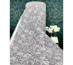 Ervi  bavlna-Krep š.240cm - Květy na lilkovém č.26550-10, metráž