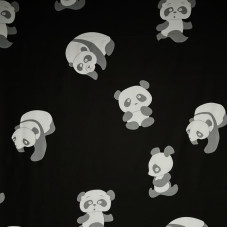 Ervi bavlna š.240 cm - Pandy na černém, metráž