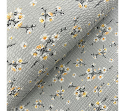 Ervi  bavlna-krep š.240cm - Třešňový květ na šedém č.25732-10, metráž