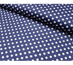 Ervi bavlna š.240 cm tmavě modrá/bílé puntíky, metráž