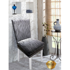 Sada 2 ks napínacích potahů na židli s opěradlem Glamour - šedé