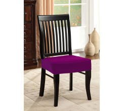 Napínací potah na židli bez opěradla purpurový, 2 ks