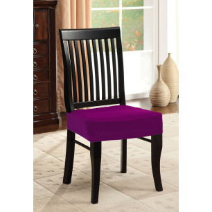 Napínací potah na židli bez opěradla purpurový, 2 ks