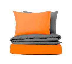 Ervi bavlněné povlečení oboustranné - oranžové/šedé