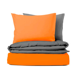Ervi bavlněné povlečení oboustranné DUO - oranžové /šedé